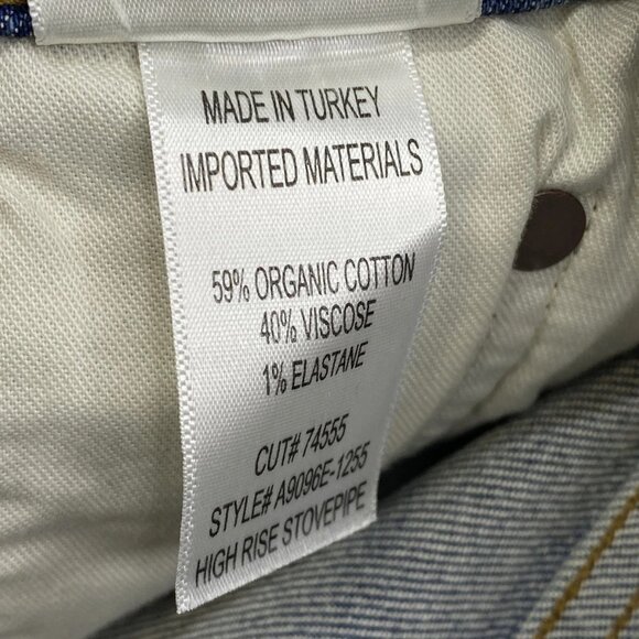 NEW AGOLDE Women's Jeans Melody Blue Size 23 High Rise Stovepipe Straight Cotton - Picture 2 of 11